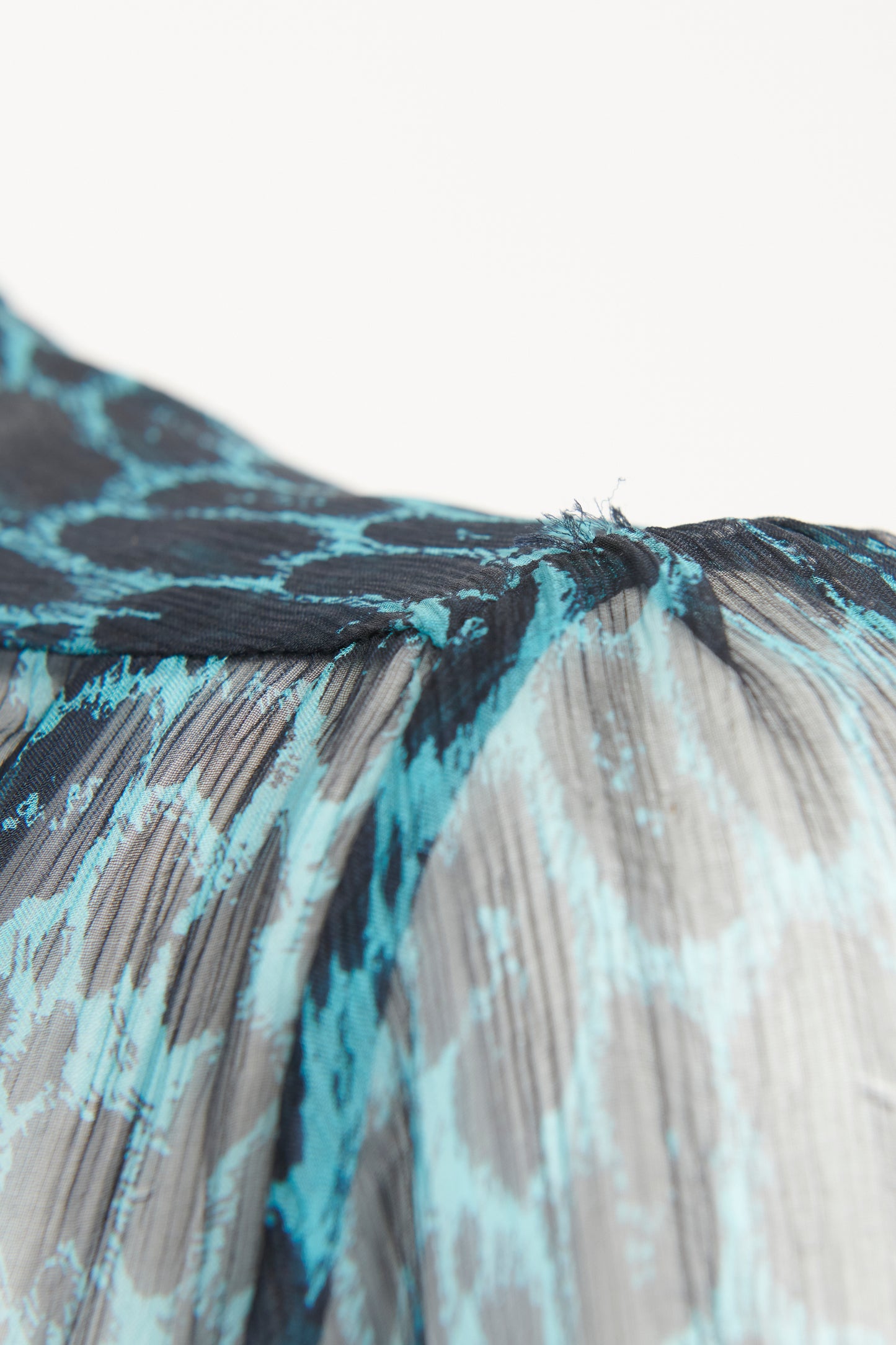 Blue Silk Preowned Leopard Print Maxi Dress