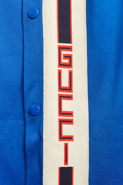 Cobalt Blue Poly-Cotton Blend Preowned Unisex Logo Track Pant