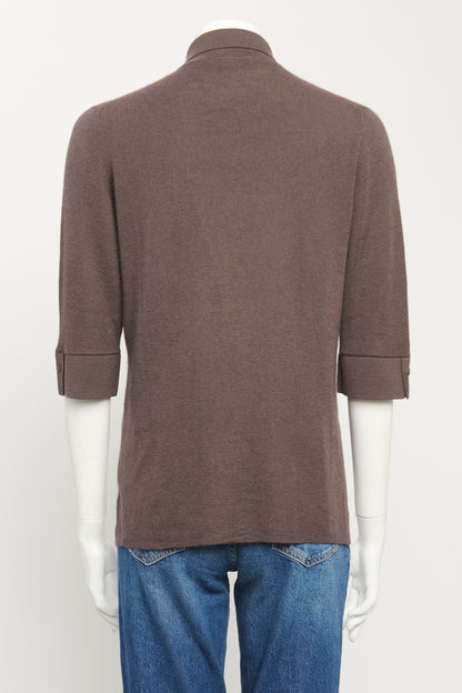 Brown Cashmere Polo Preowned Top