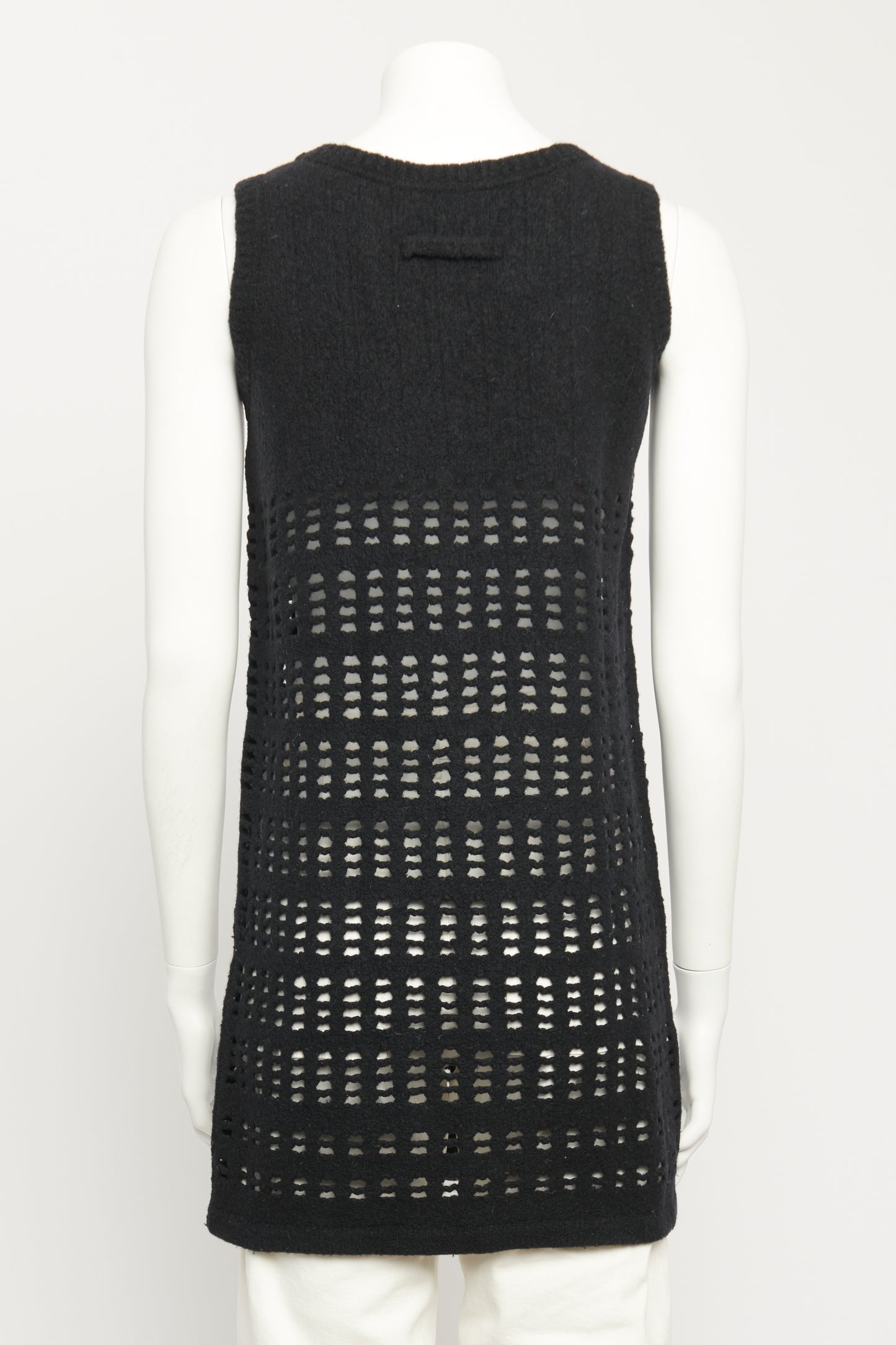 Black Wool Cut Out Preowned Mini Dress