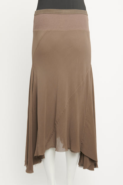 AW 2007 Exploder Mushroom Silk Preowned Midi Skirt