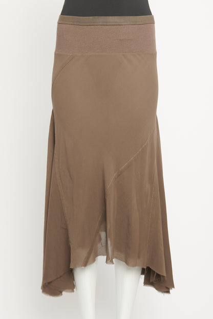 AW 2007 Exploder Mushroom Silk Preowned Midi Skirt