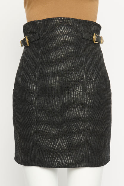 Black High Waisted Preowned Mini Skirt