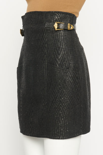 Black High Waisted Preowned Mini Skirt