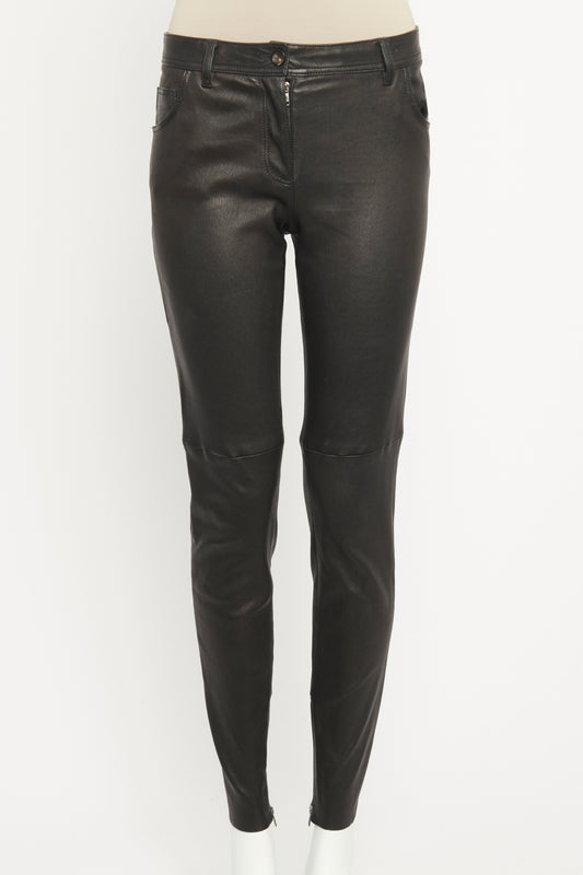 Faux Black Leather Zip Leg Preowned Pants