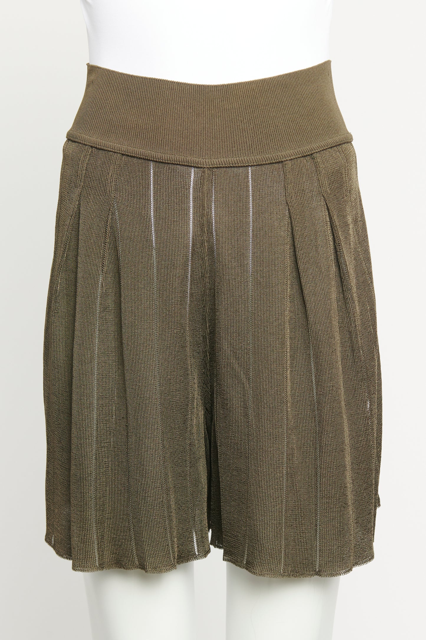 Khaki Stretch Knit Preowned Shorts