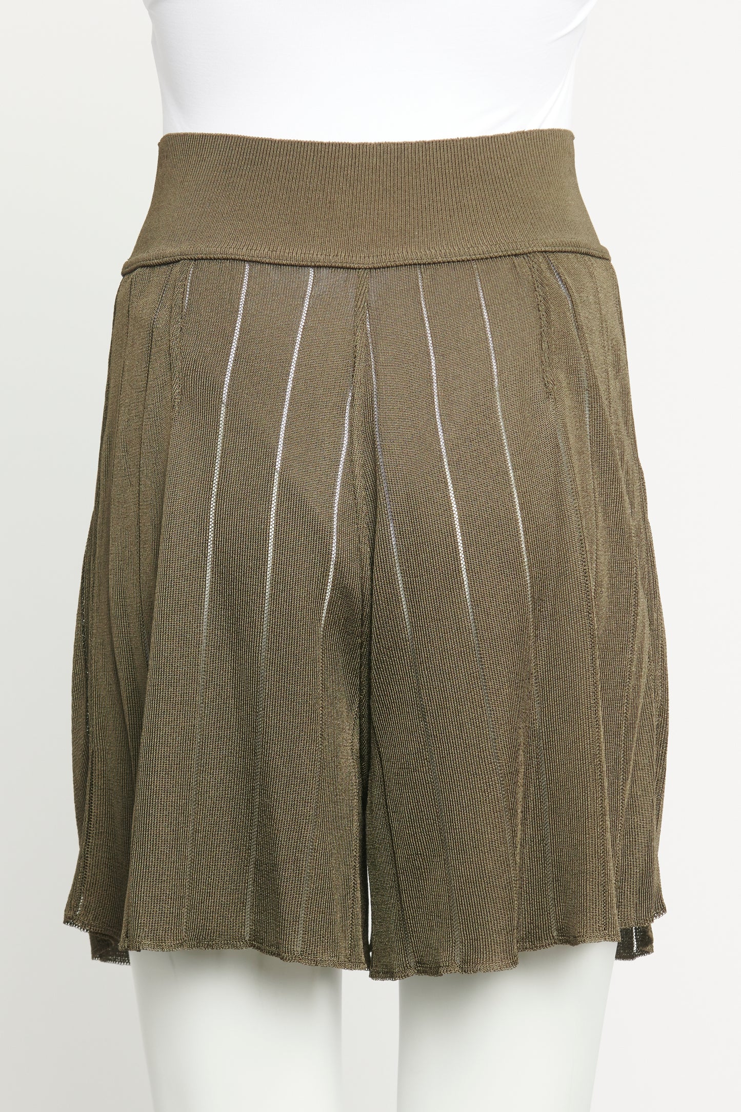 Khaki Stretch Knit Preowned Shorts