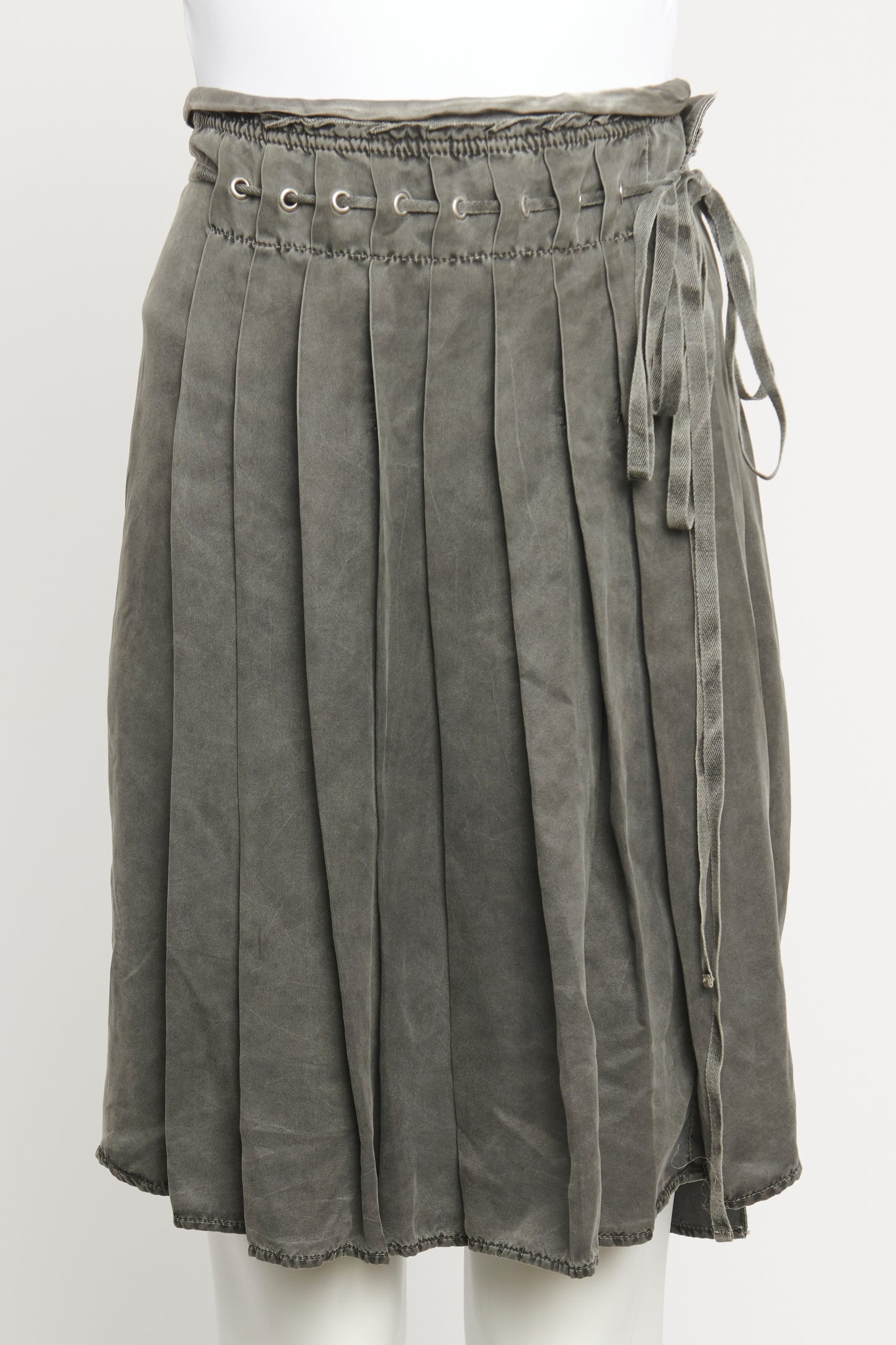 1990s Silk Pleated Wrap Around Preowned Skirt