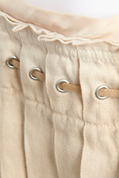 1990s Linen Pleated Wrap Around Preowned Skirt