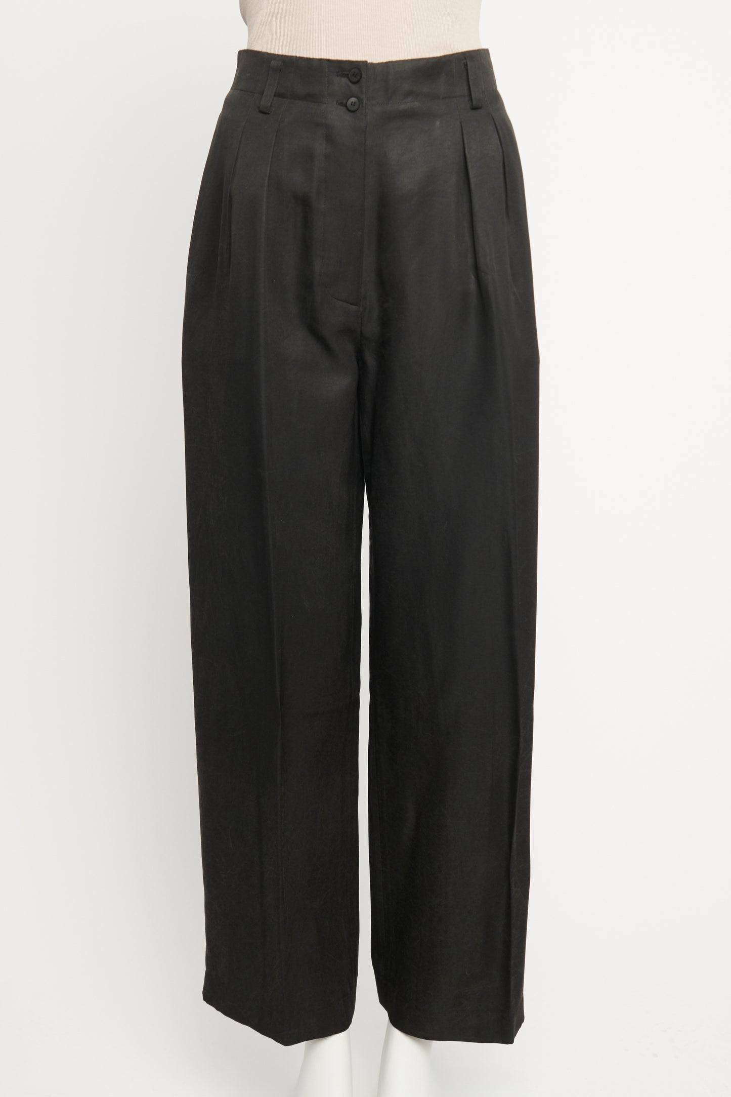 1980s Wide Leg High Rise Preowned Pants