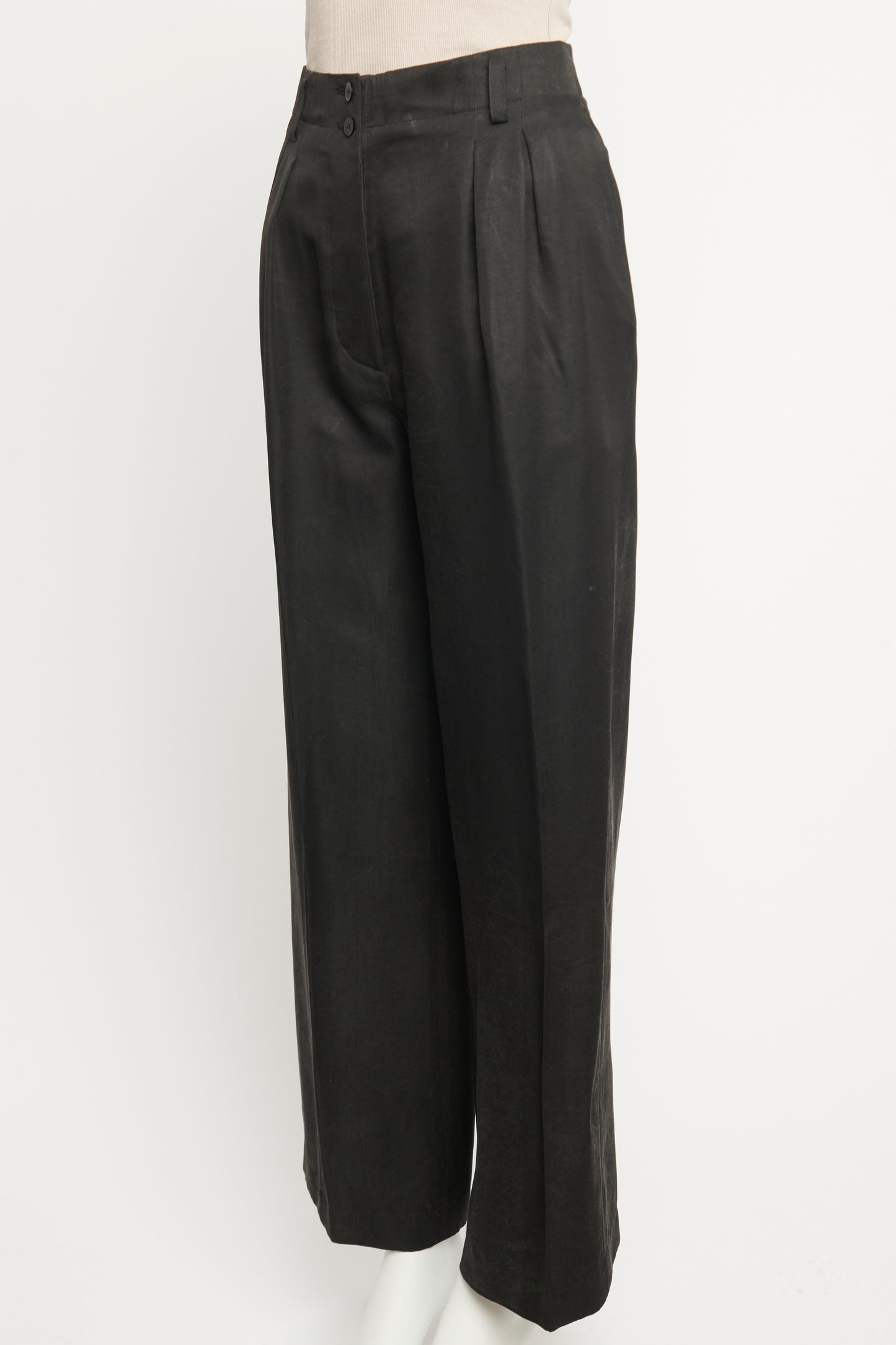 1980s Wide Leg High Rise Preowned Pants