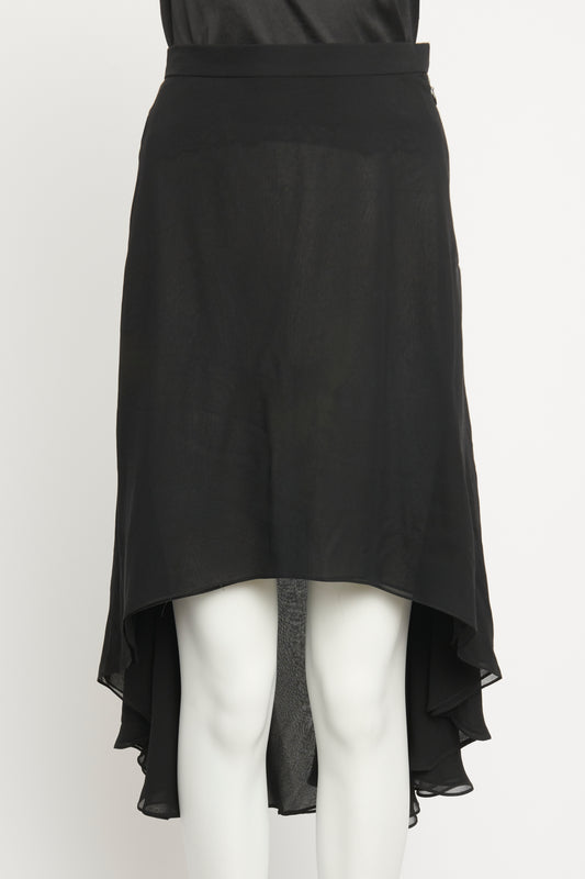 1990s Asymmetrical Vintage Silk Sheer Preowned Skirt