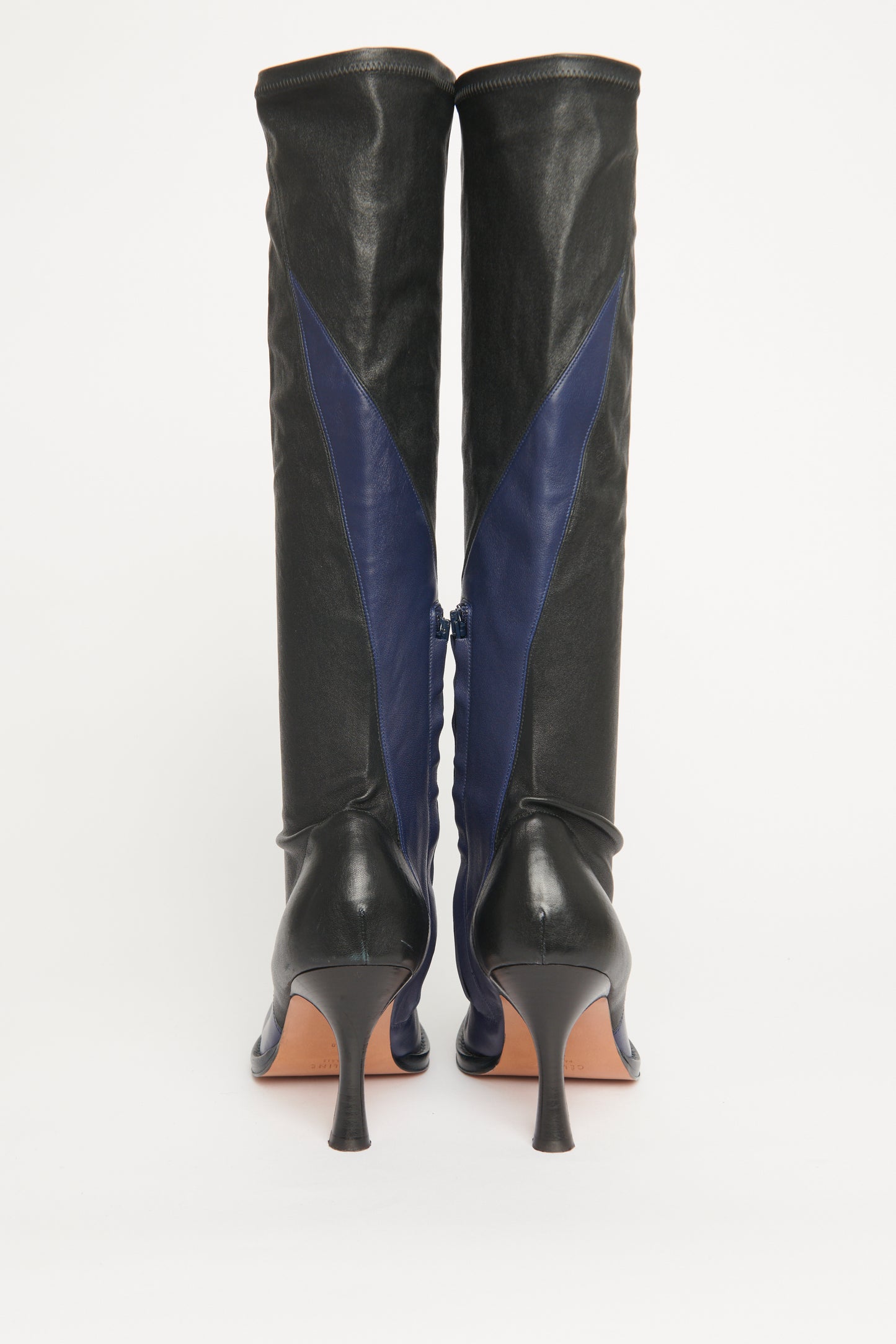 2017 Runway Phoebe Philo Navy and Black Preowned Boots