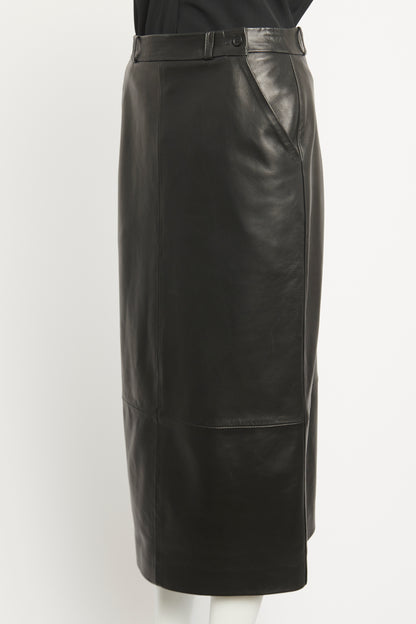 Lambskin Mid-Length Preowned Skirt