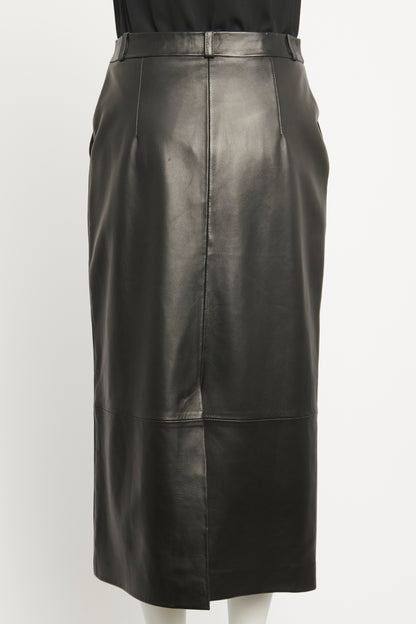 Lambskin Mid-Length Preowned Skirt