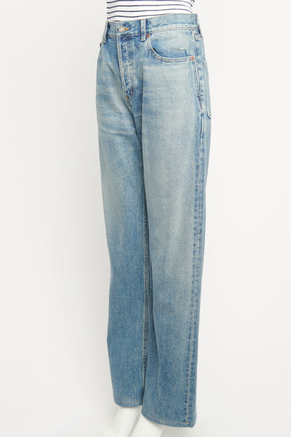 Distressed Straight-leg Preowned Jeans