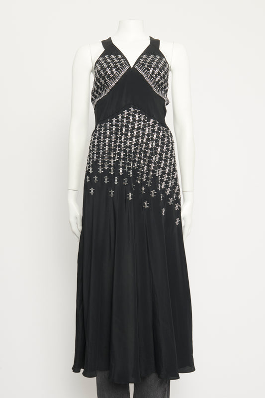 Black Embellished Full Length Preowned Top