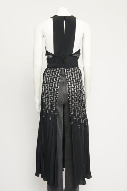 Black Embellished Full Length Preowned Top