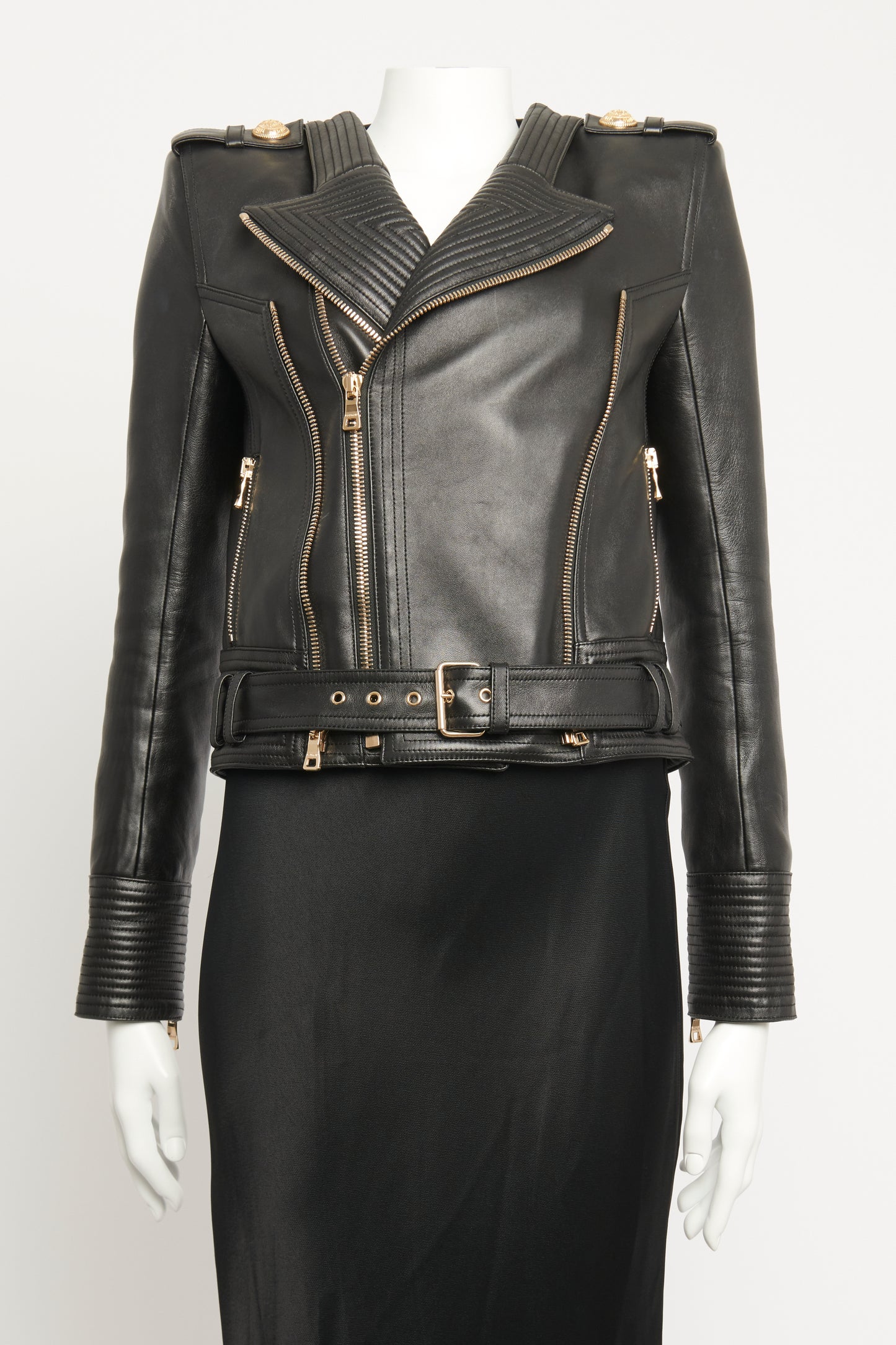 Crop Leather Biker Preowned Jacket