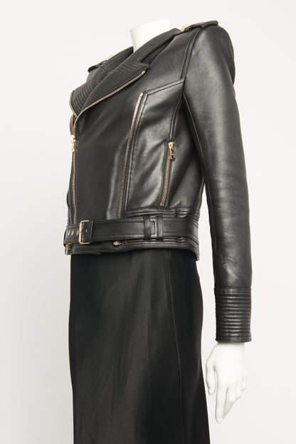 Crop Leather Biker Preowned Jacket