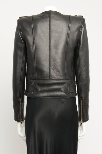 Crop Leather Biker Preowned Jacket