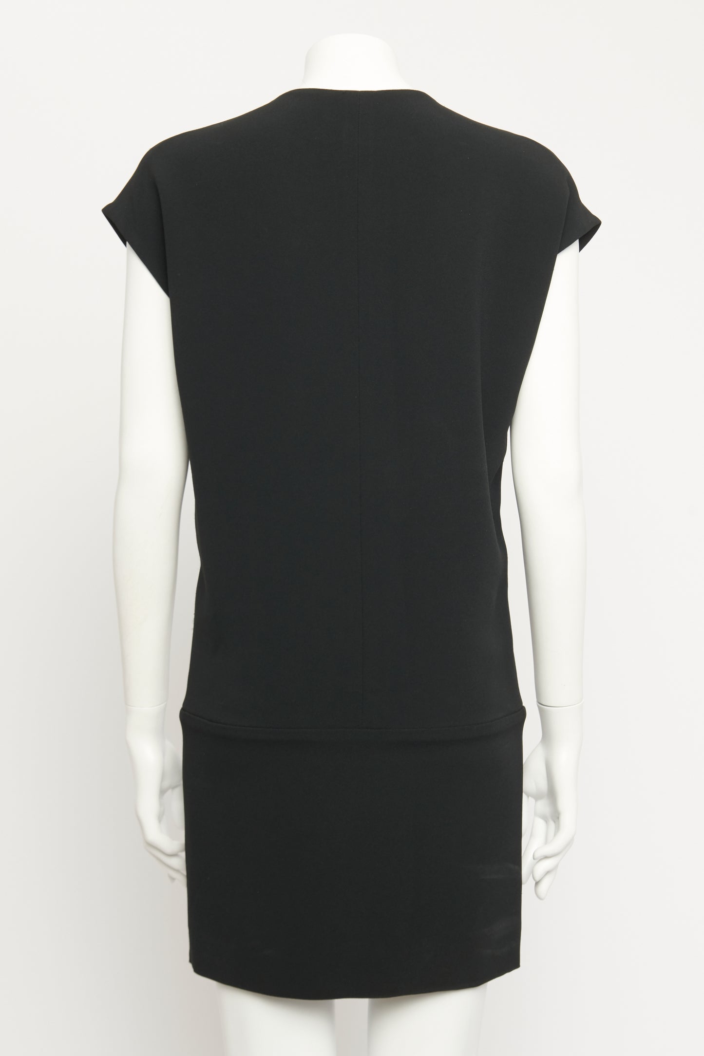 Black Sleeveless Preowned Zip Front Dress