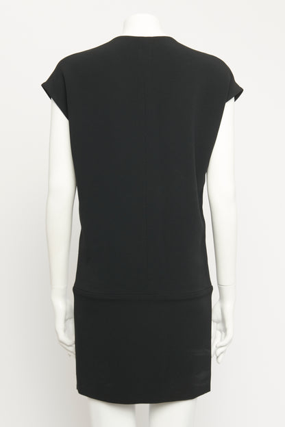 Black Sleeveless Preowned Zip Front Dress