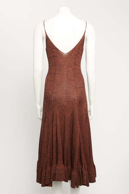 Rust Stretch Knit Preowned Midi