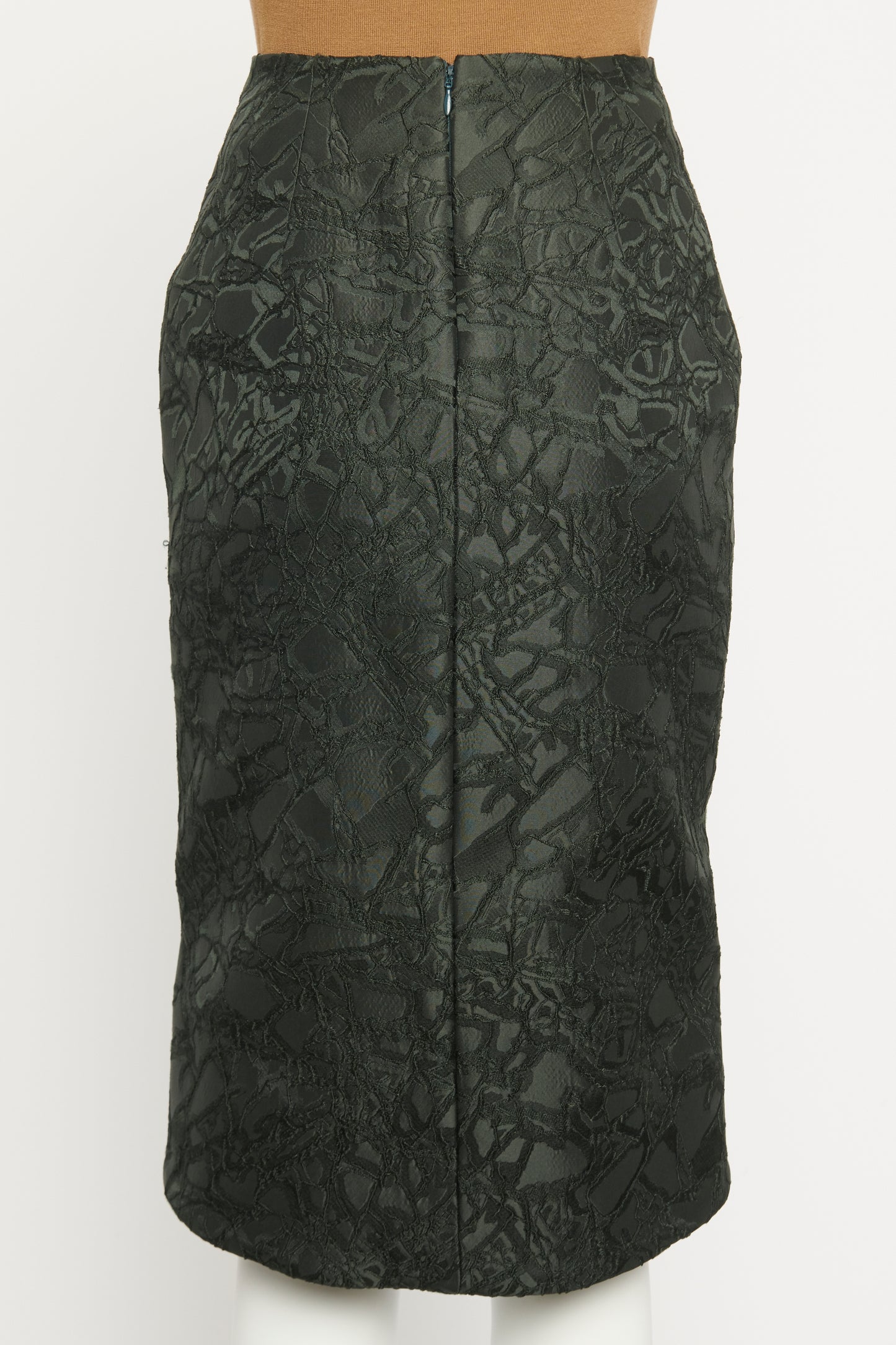 2013 Dark Green Jacquard Preowned Skirt