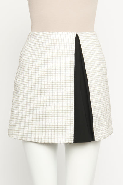 White Check Preowned Mini Skirt