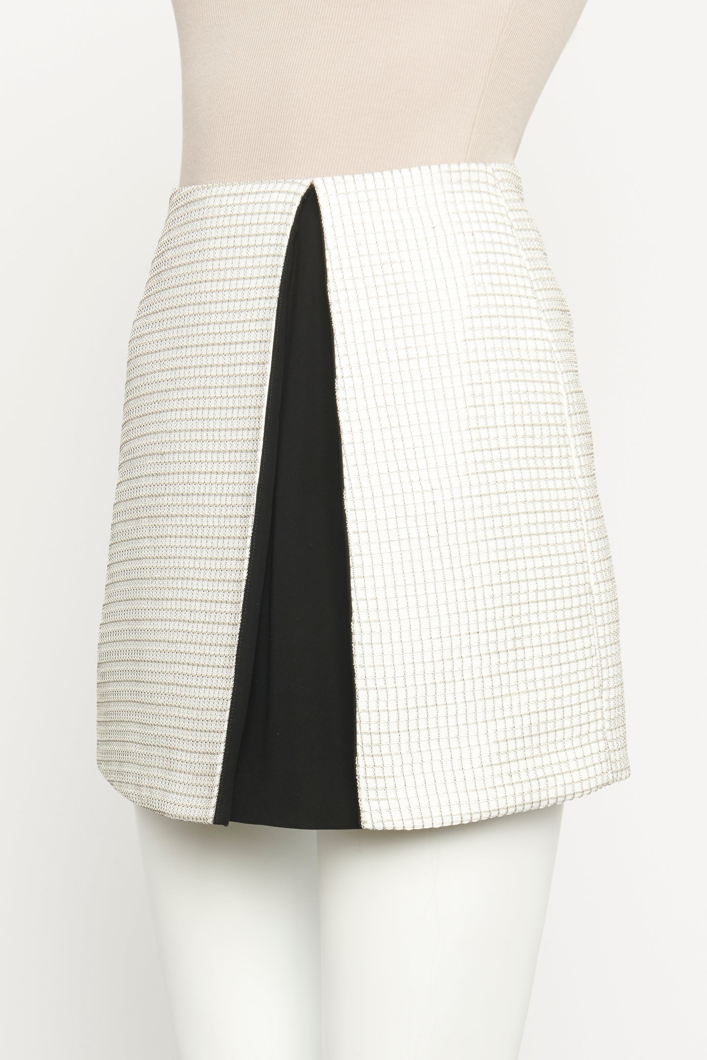 White Check Preowned Mini Skirt