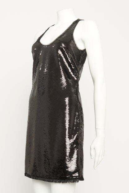 2012 Sequin Fringe Preowned Mini Dress