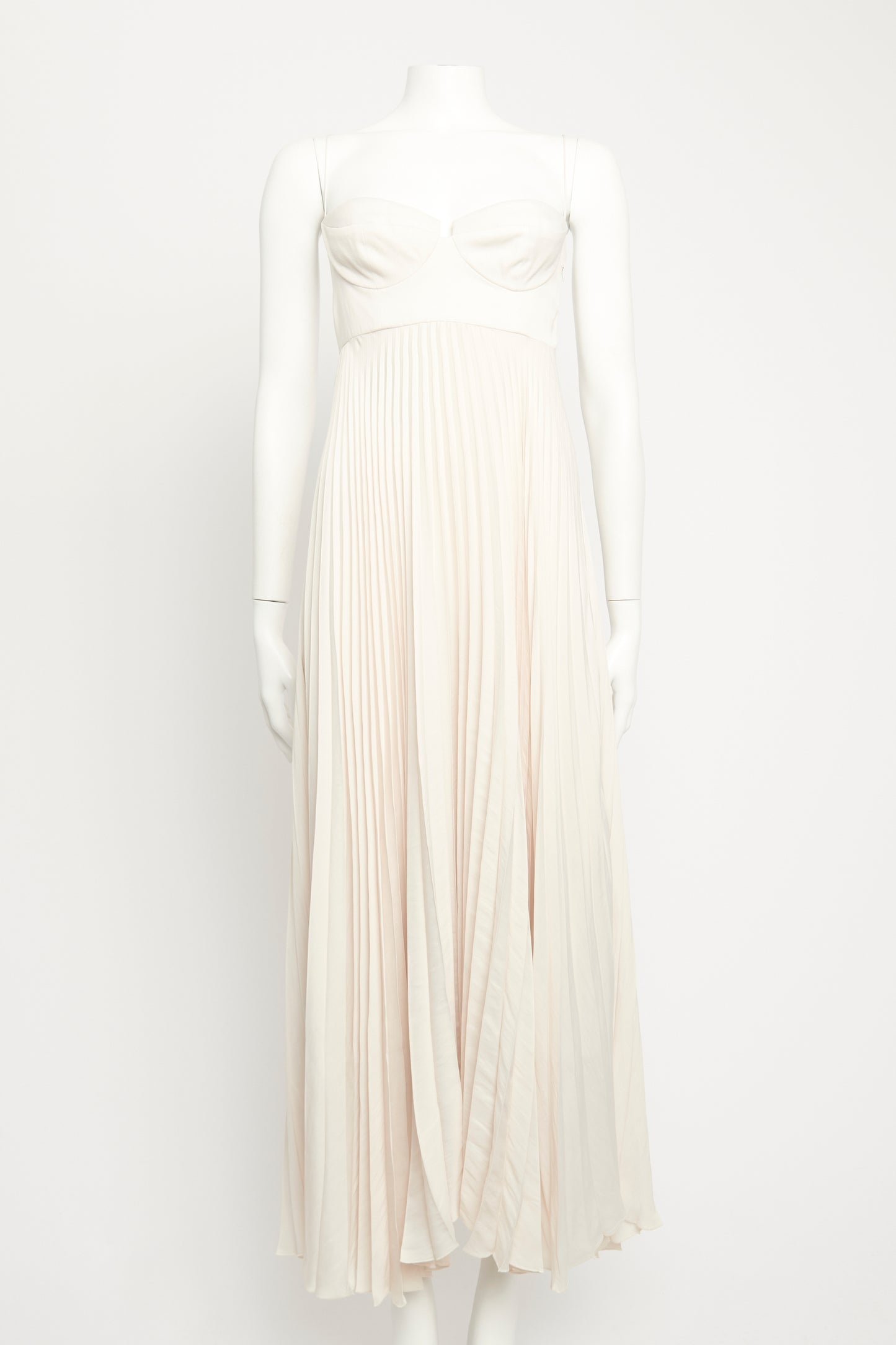 2020 Cream Preowned Pleated Dress