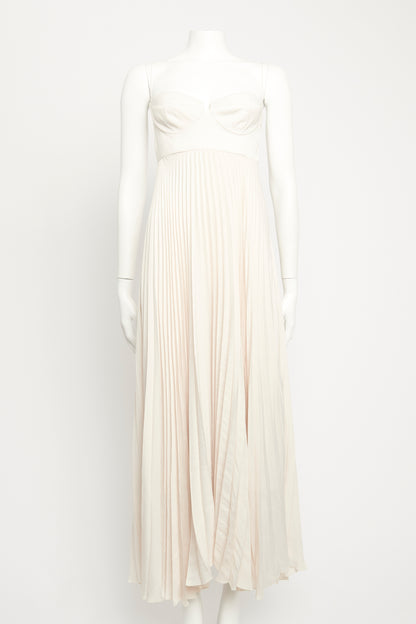 2020 Cream Preowned Pleated Dress