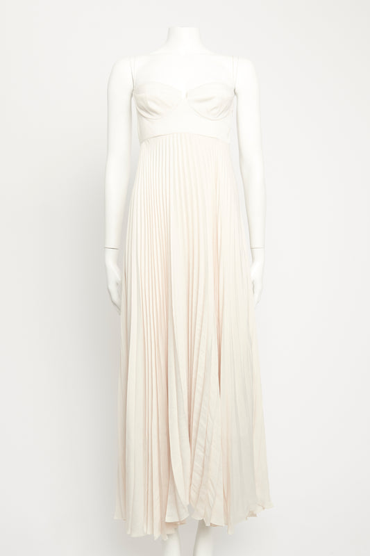 2020 Cream Preowned Pleated Dress