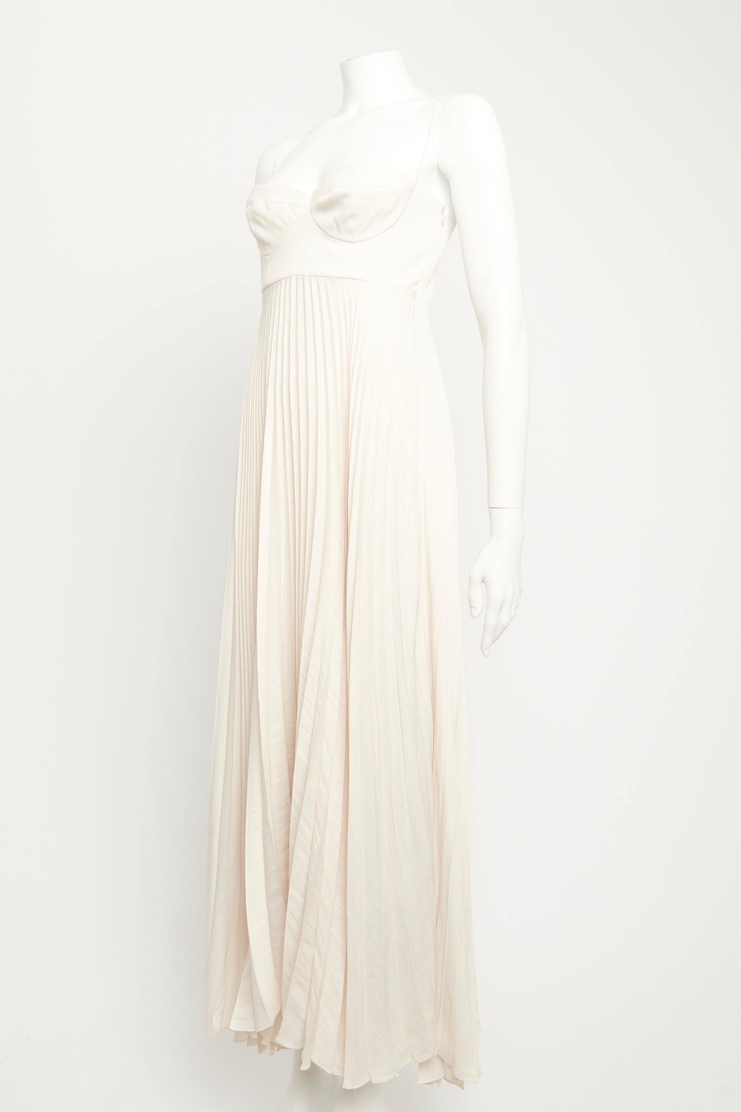 2020 Cream Preowned Pleated Dress