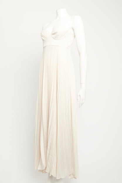 2020 Cream Preowned Pleated Dress