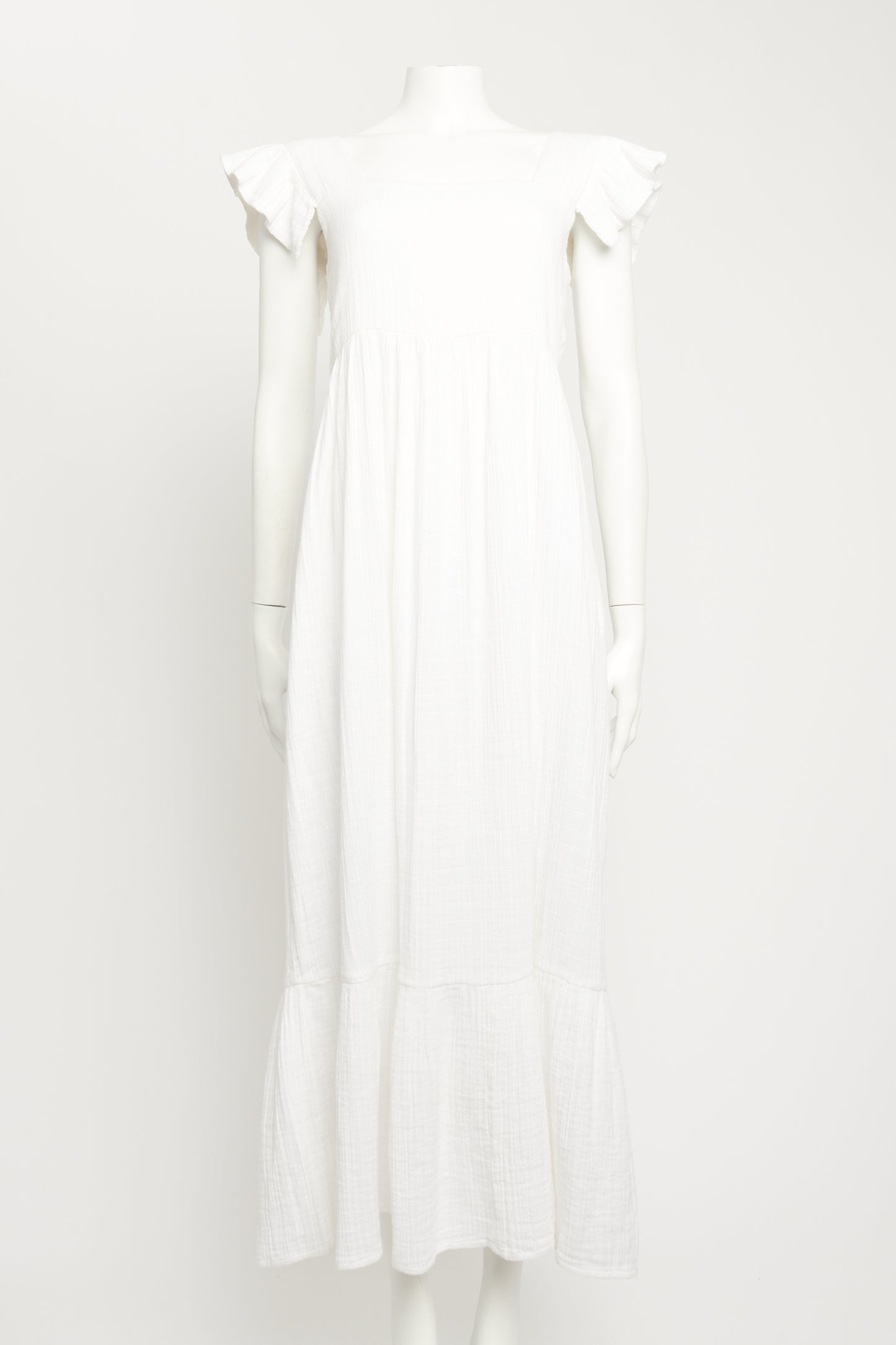 Ivory Cassi Ruffle Preowned Maxi Dress