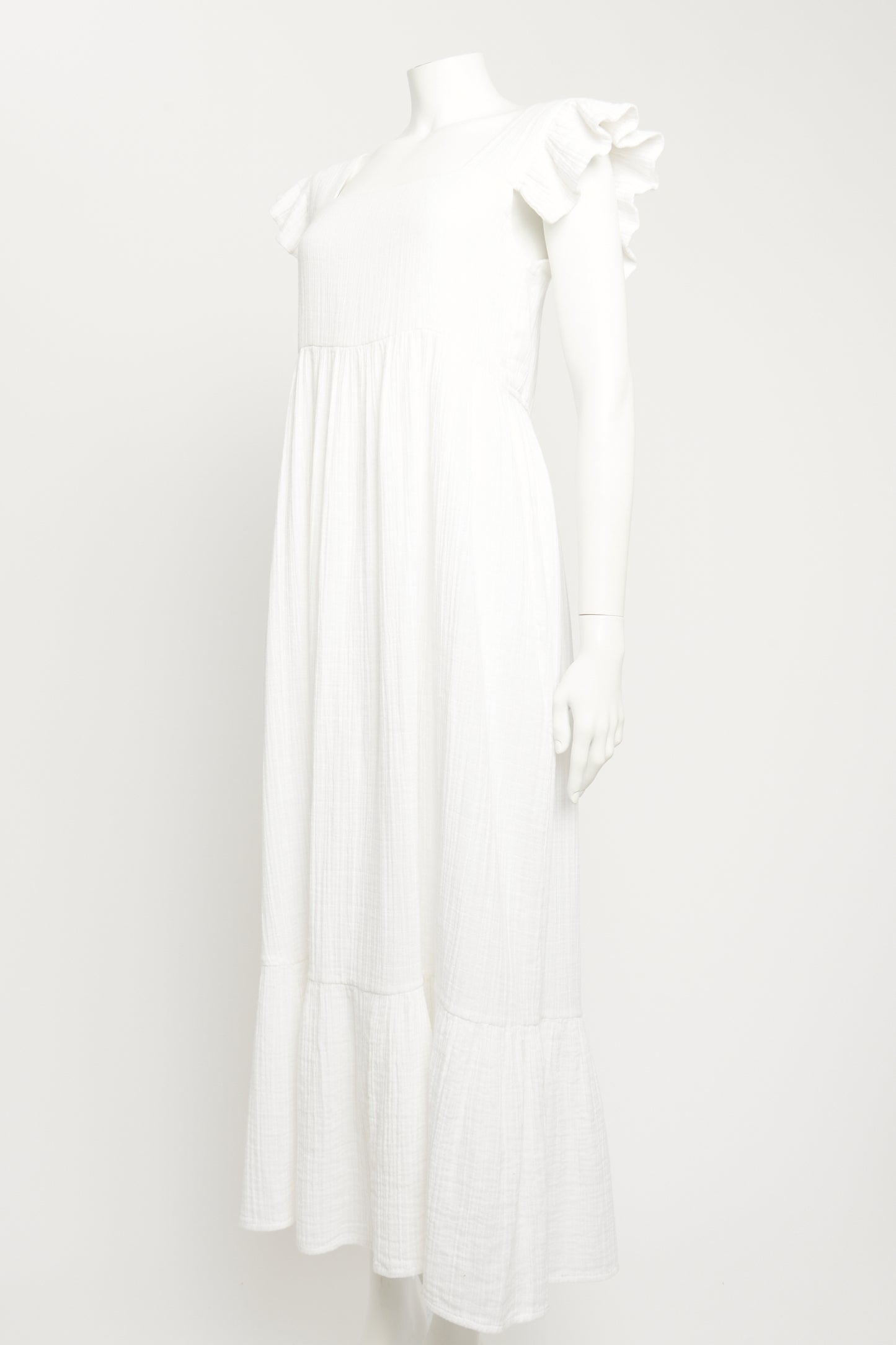 Ivory Cassi Ruffle Preowned Maxi Dress