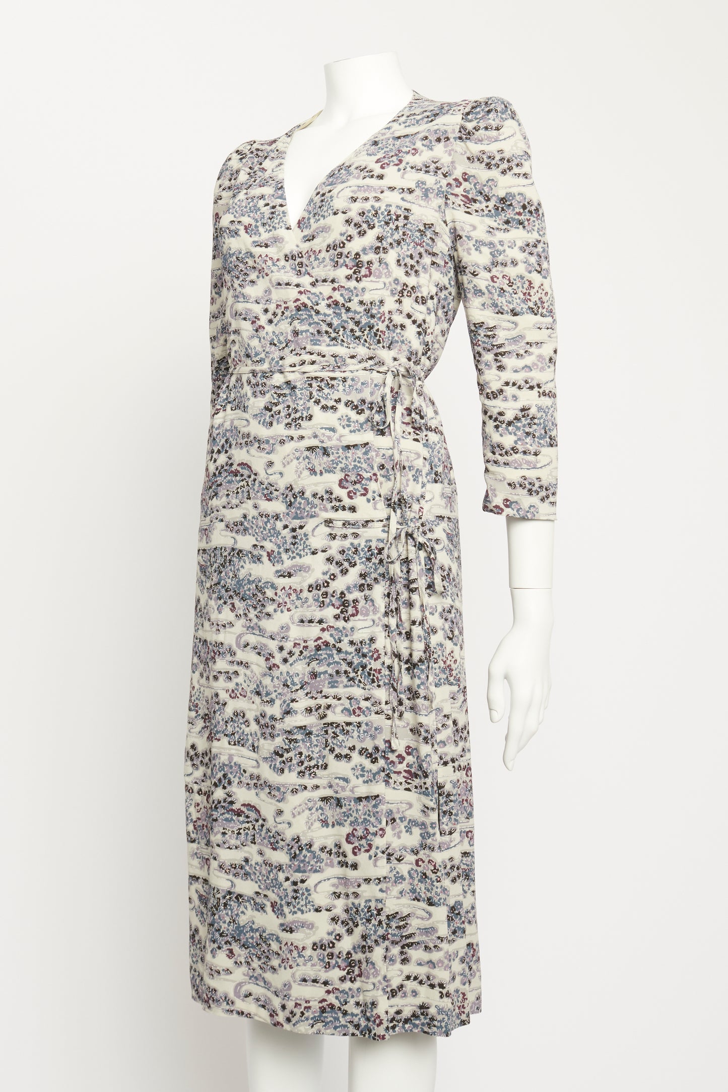 Floral Crepe Preowned Wrap Dress