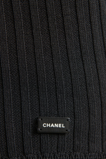 Ribbed Stretch Knit Preowned Roll Neck