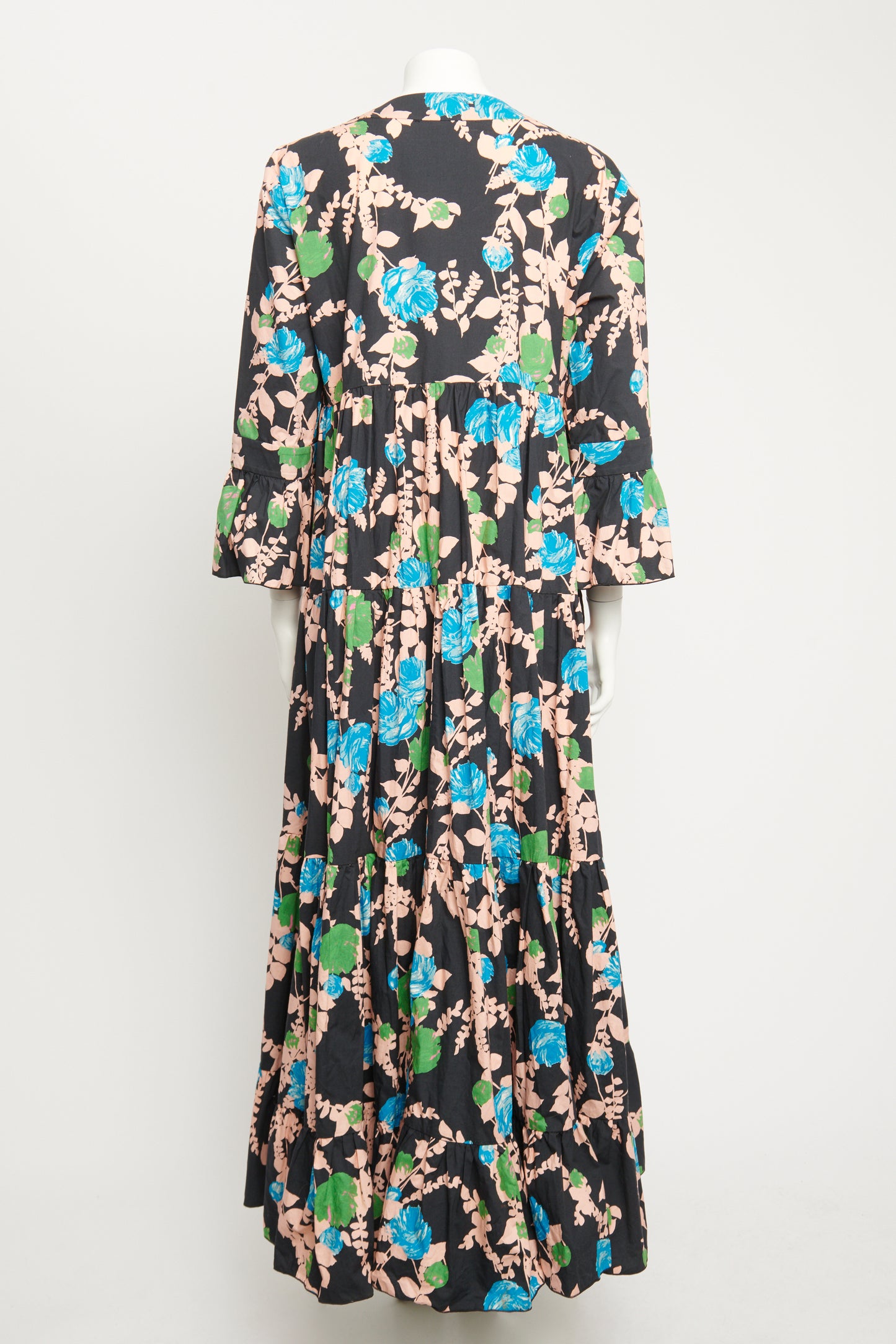 Editions Collection Jennifer Jane Tiered Plunge Preowned Maxi Dress