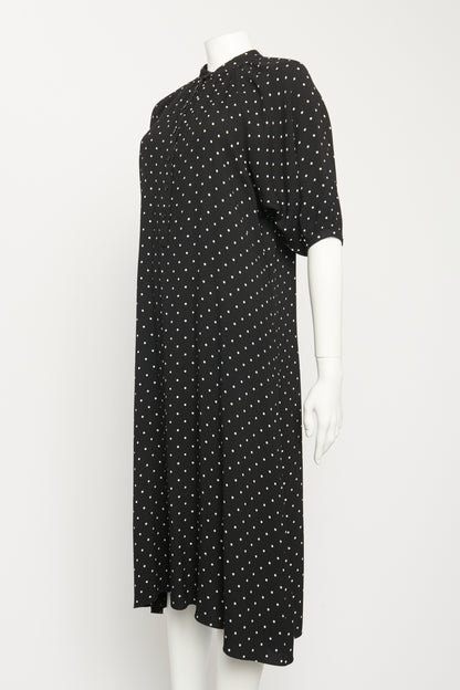 Ebony Polka Mid-Length Preowned Dress