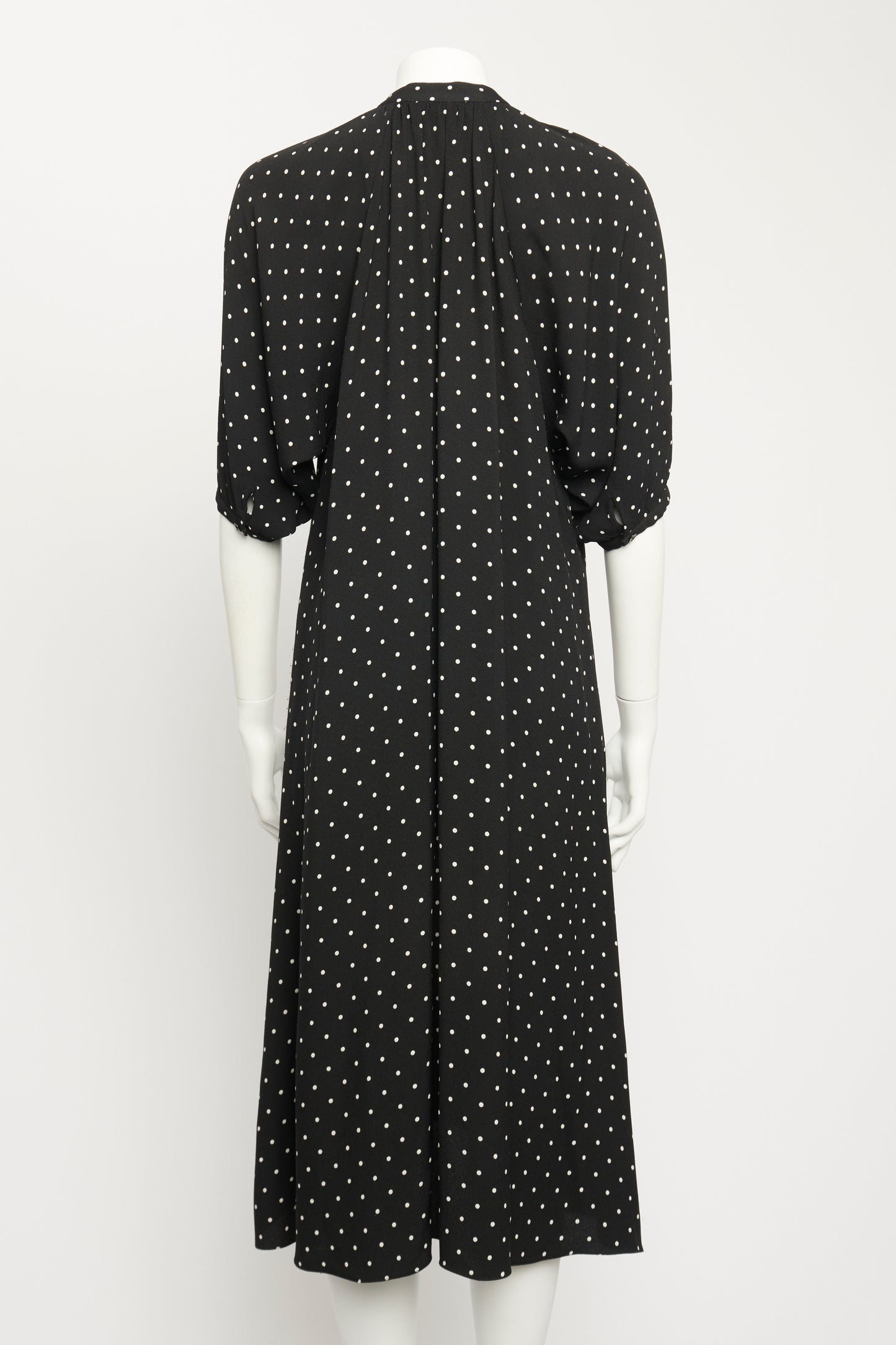 Ebony Polka Mid-Length Preowned Dress