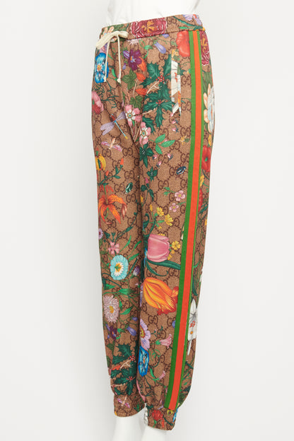 2020 Multicoloured GG Supreme Flora Printed Preowned Joggers