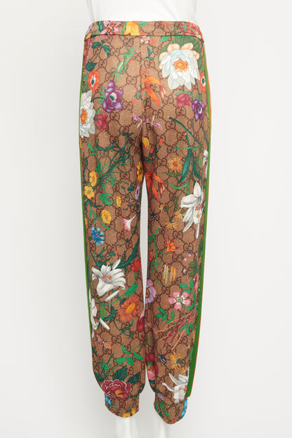 2020 Multicoloured GG Supreme Flora Printed Preowned Joggers