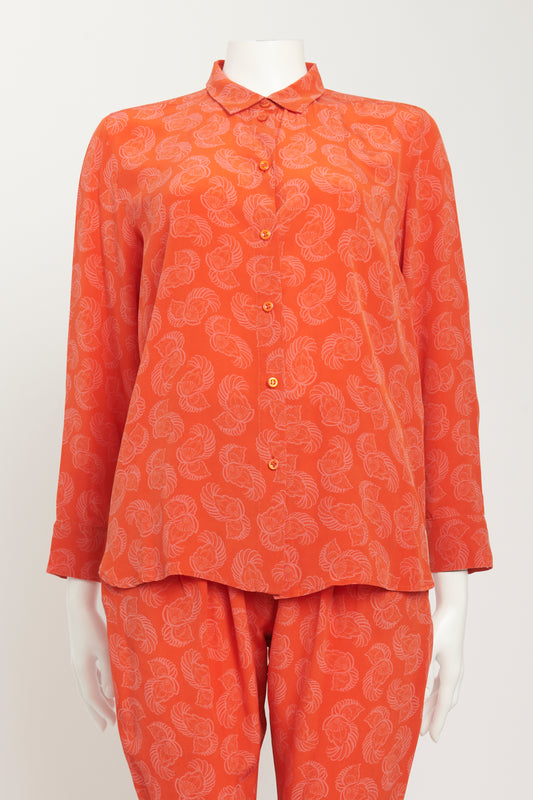 Silk Button Up Preowned Blouse