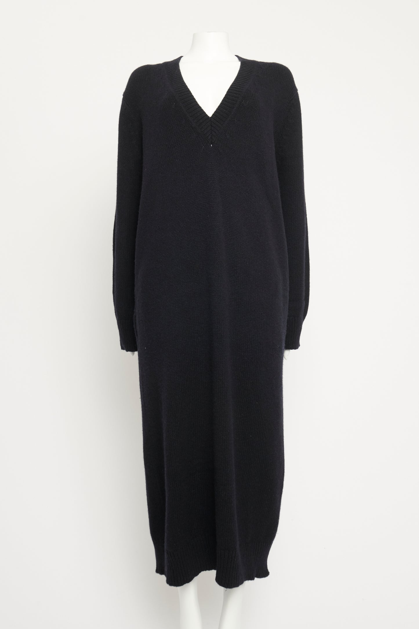 Navy Cashmere Blend Knit Preowned Jumper Dress