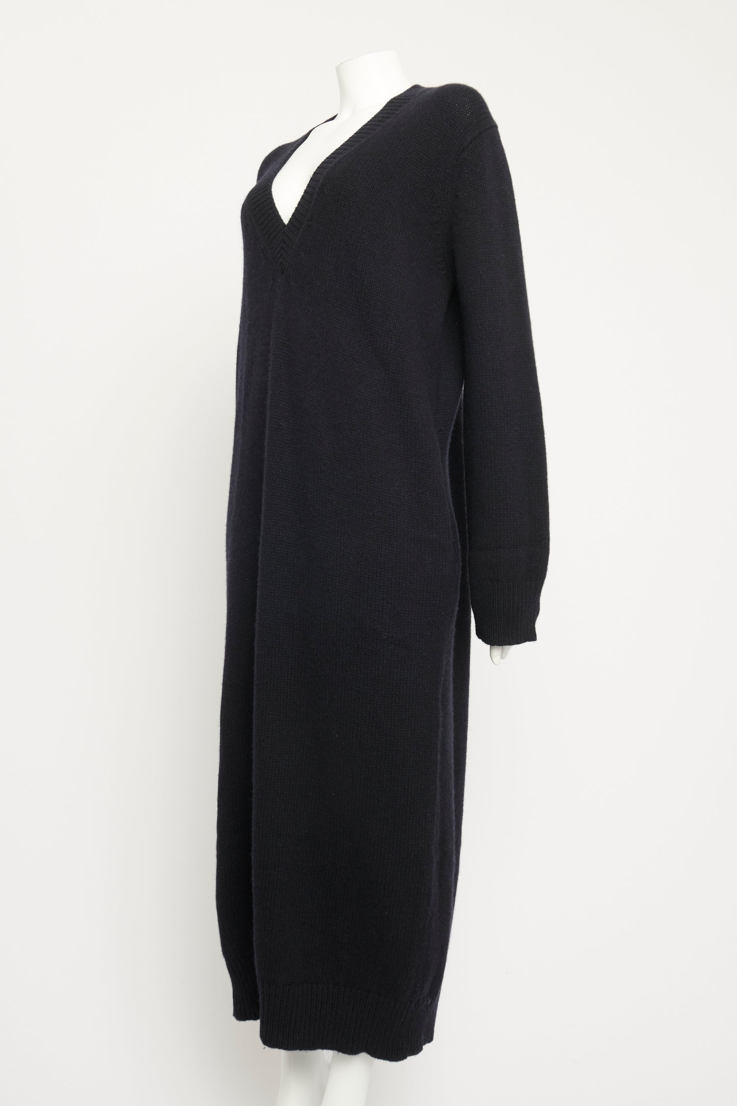 Navy Cashmere Blend Knit Preowned Jumper Dress