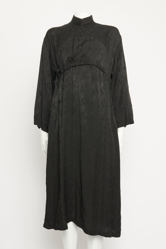 Black Mid Length Preowned Wrap Dress